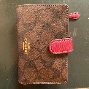 Coach Medium Corner Zip Wallet In Signature Canvas